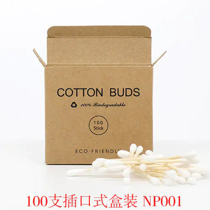 200 Bamboo Cotton Swabs for Makeup and Ear Cleaning